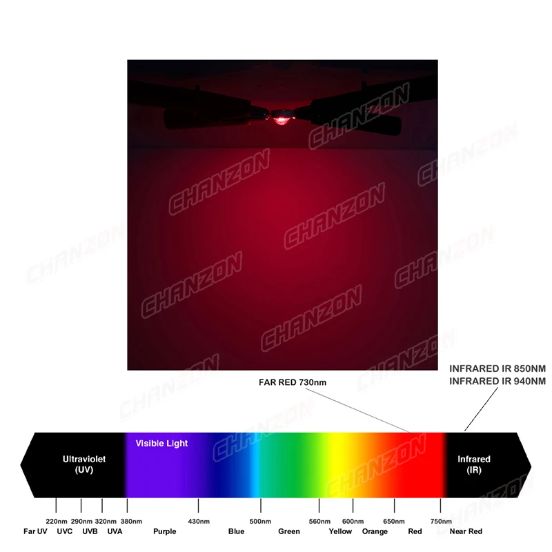 3 5 10 20 30 50 100 W Watt LED-Chip-Lichtperlen 730Nm Fernrot 3W 5W 10W 20W 30W 50W 100W Infrarot-Emitter Hochleistungslampe 730 Nm – Detail 6