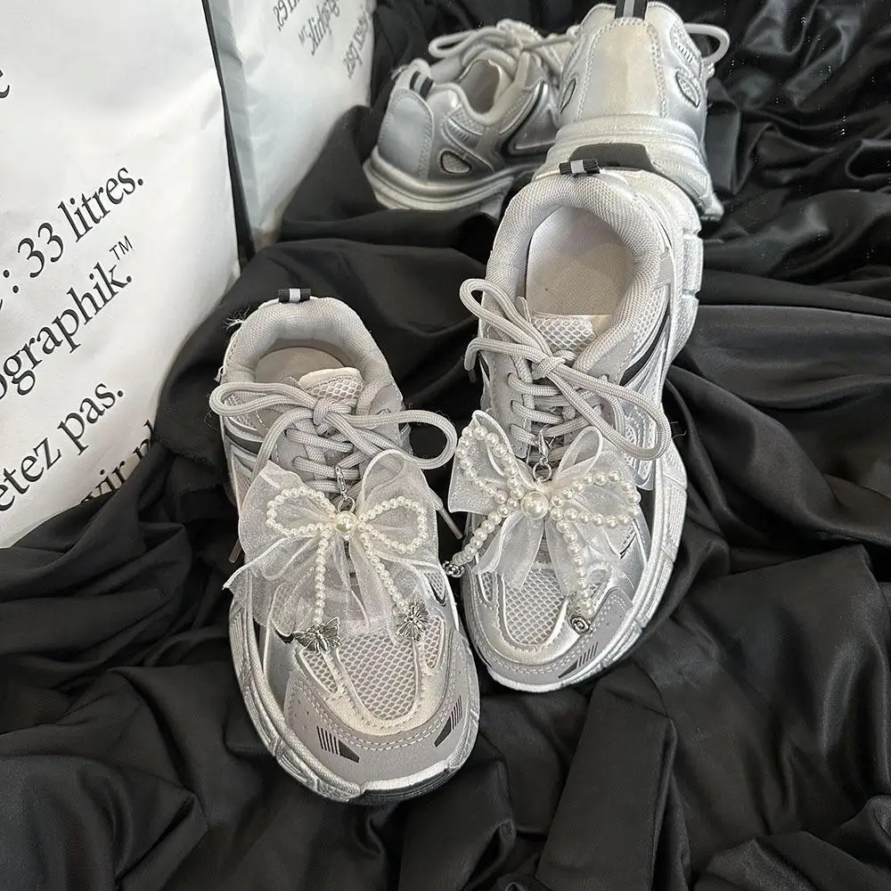 Pearl Lace Shoe Charms Bowknot Shoe Buckle Fashion Shoeslaces Decor Useful Accessories Chiffon Supplies Elegant Simple Clip