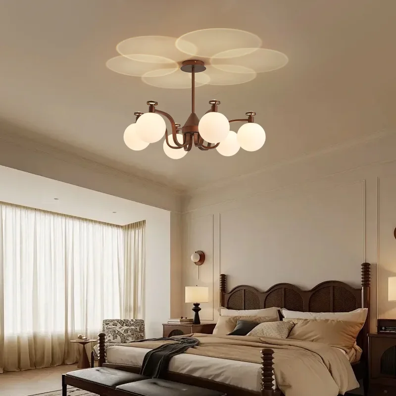 SANDYHA French Retro Chandelier Designer Hanging Light Living Room Bedroom Dining Magic Bean LED Suspension Lighting Art
