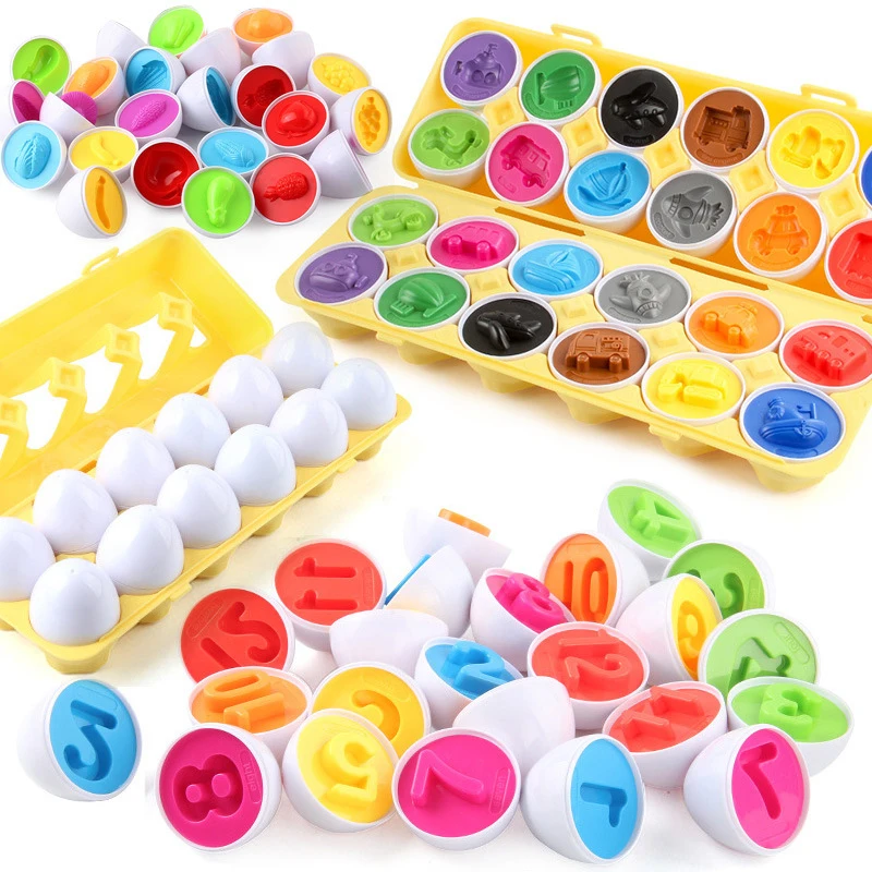 Montessori Smart Eggs Toy Baby 3D Puzzle Matching Games Shape Sorter Educational Learning Toys Smart Eggs For Children 2 3Y Kids
