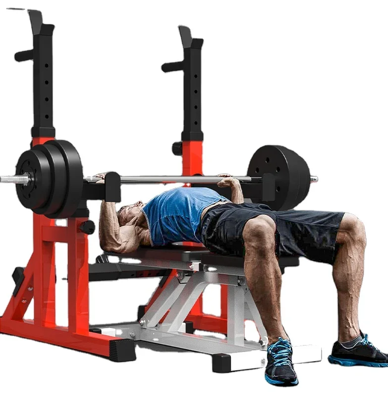 

Adjustable One-piece Weightlifting Bed Squat Rack Weightlifting Rack Barbell Rack Can Be Matched with Dumbbell Bench