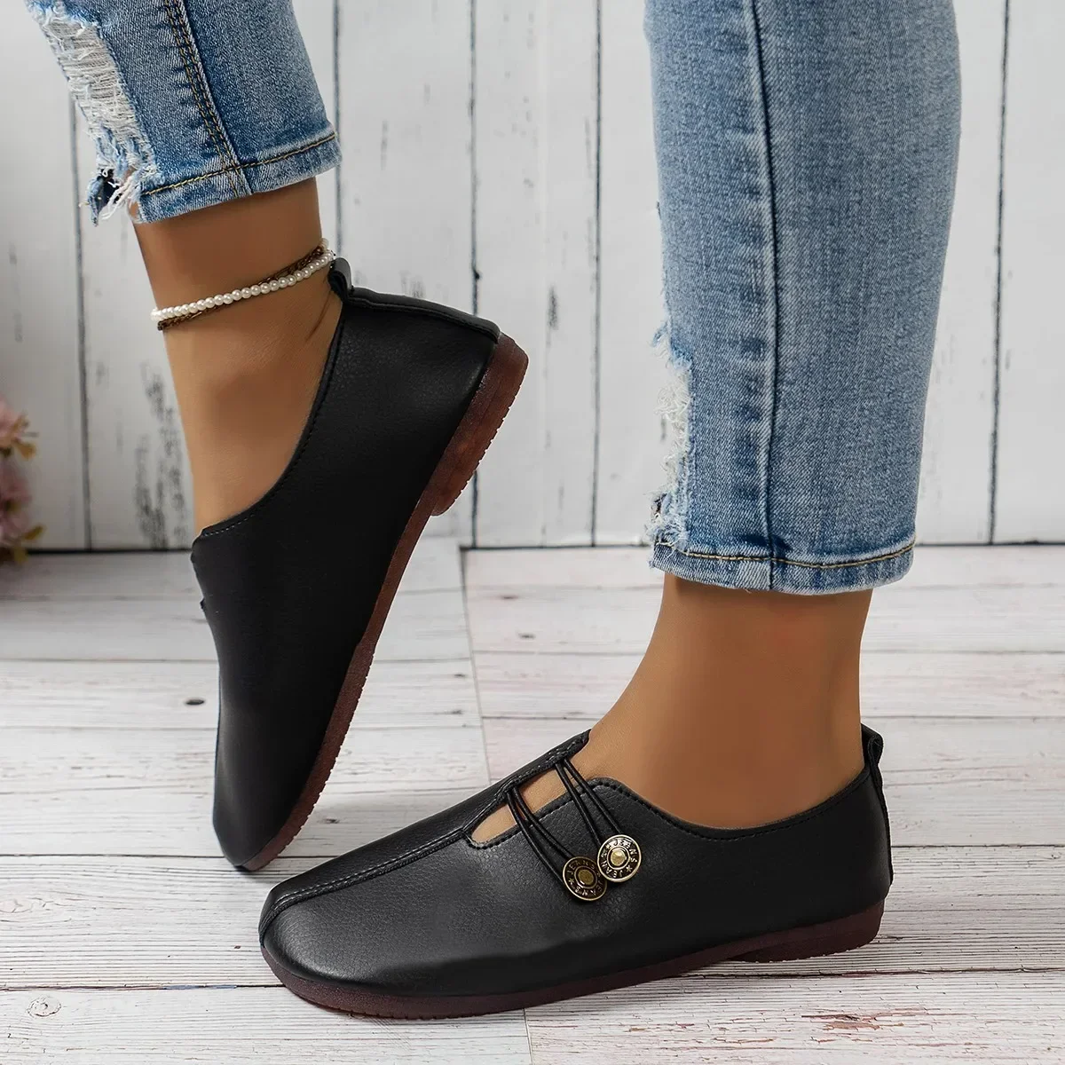 Echt Lederen Damesschoenen Lente Herfst Nieuwe Antislip Mama Schoenen Vrouw Flats Mode Dames Casuals Schoenen Zapatos De Mujer