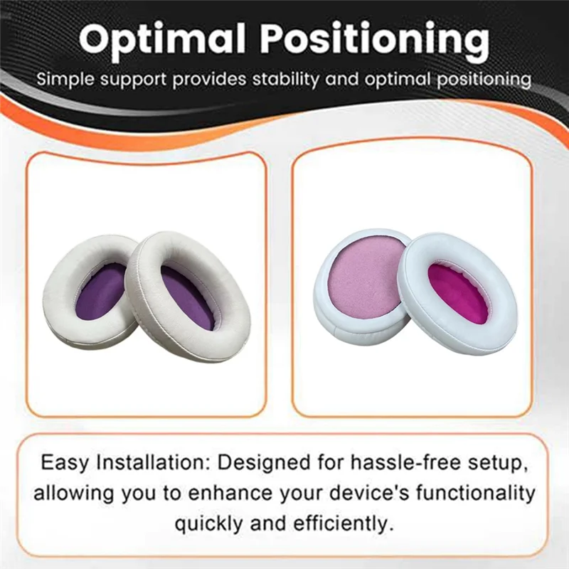 B27B استبدال بطانة للأذن Forkingston Cloud Silver II سماعة الرأس لينة رغوة الأذن وسادة منصات أبيض + أرجواني #3