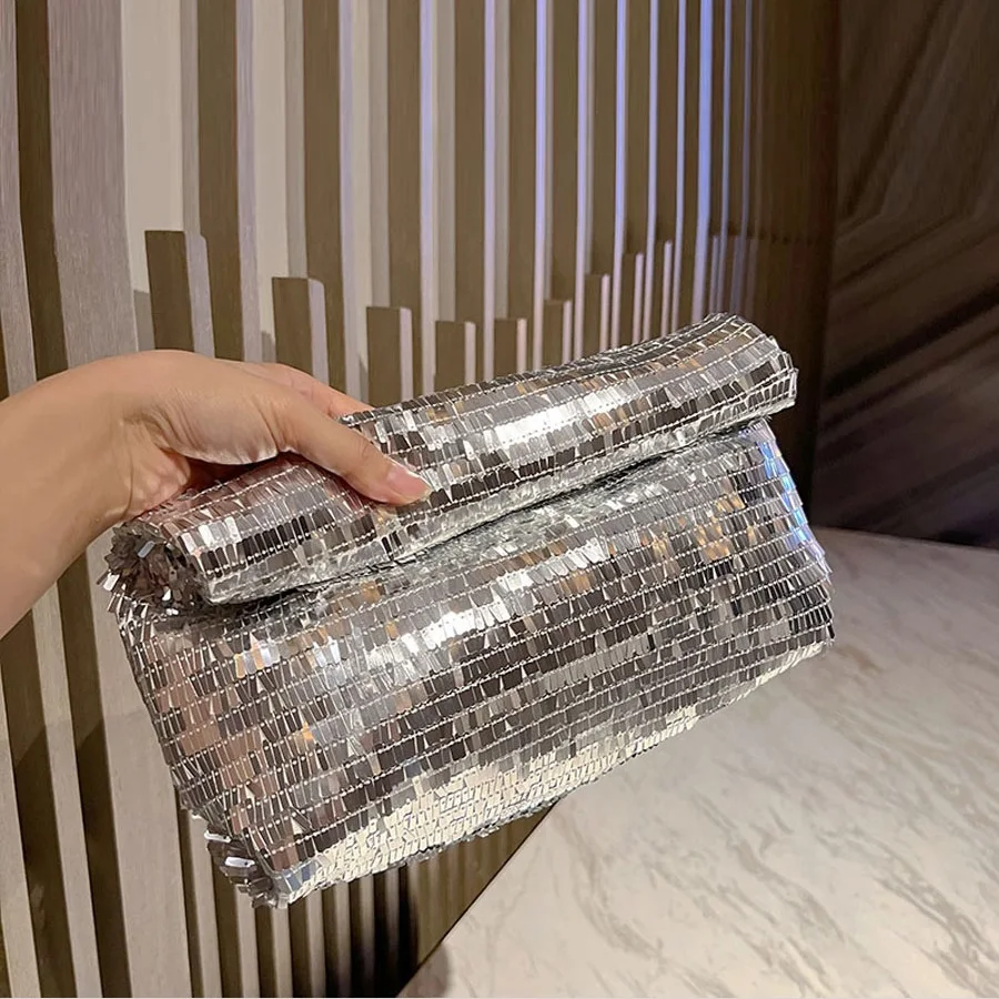 Shiny Sequin Envelope Clutch Bag Fashion Women Evening Handbag Party Ladies Formal Purse