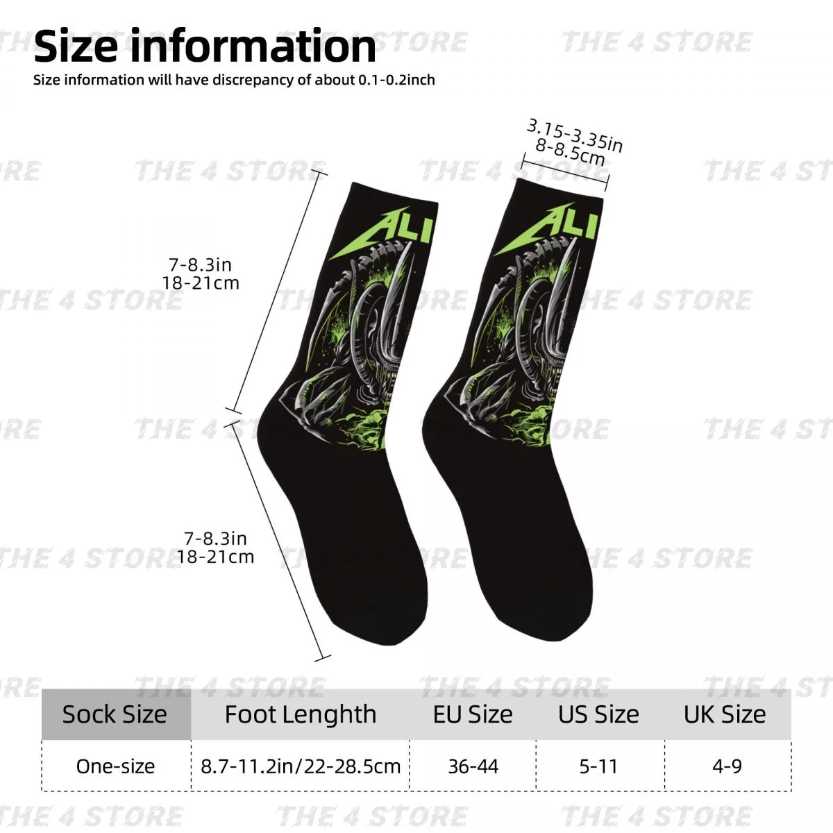 Xenomorph Essential Alien Mencosy High elasticity polyester fiber Men and Women printing Socks