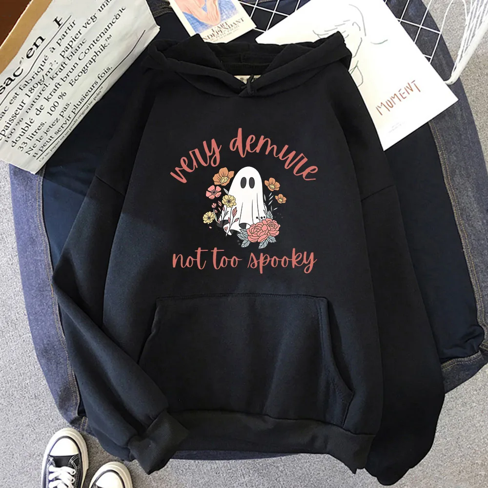 

Very Demure Not Too Spooky Hoodies Ghost Sweatshirt for Women/Men Clothing Letter Print Streetwear Fleece Pullover Y2k Sudaderas