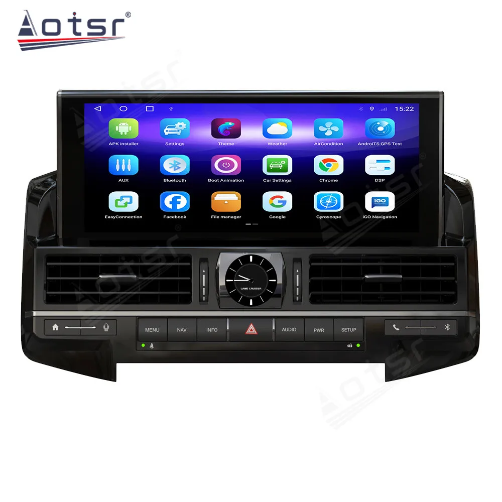 

Обновление 12,3-дюймового HD сенсорного экрана Android для Toyota Land Cruiser 2008-2020, GPS-навигация, беспроводной радиоплеер Carplay, головное устройство