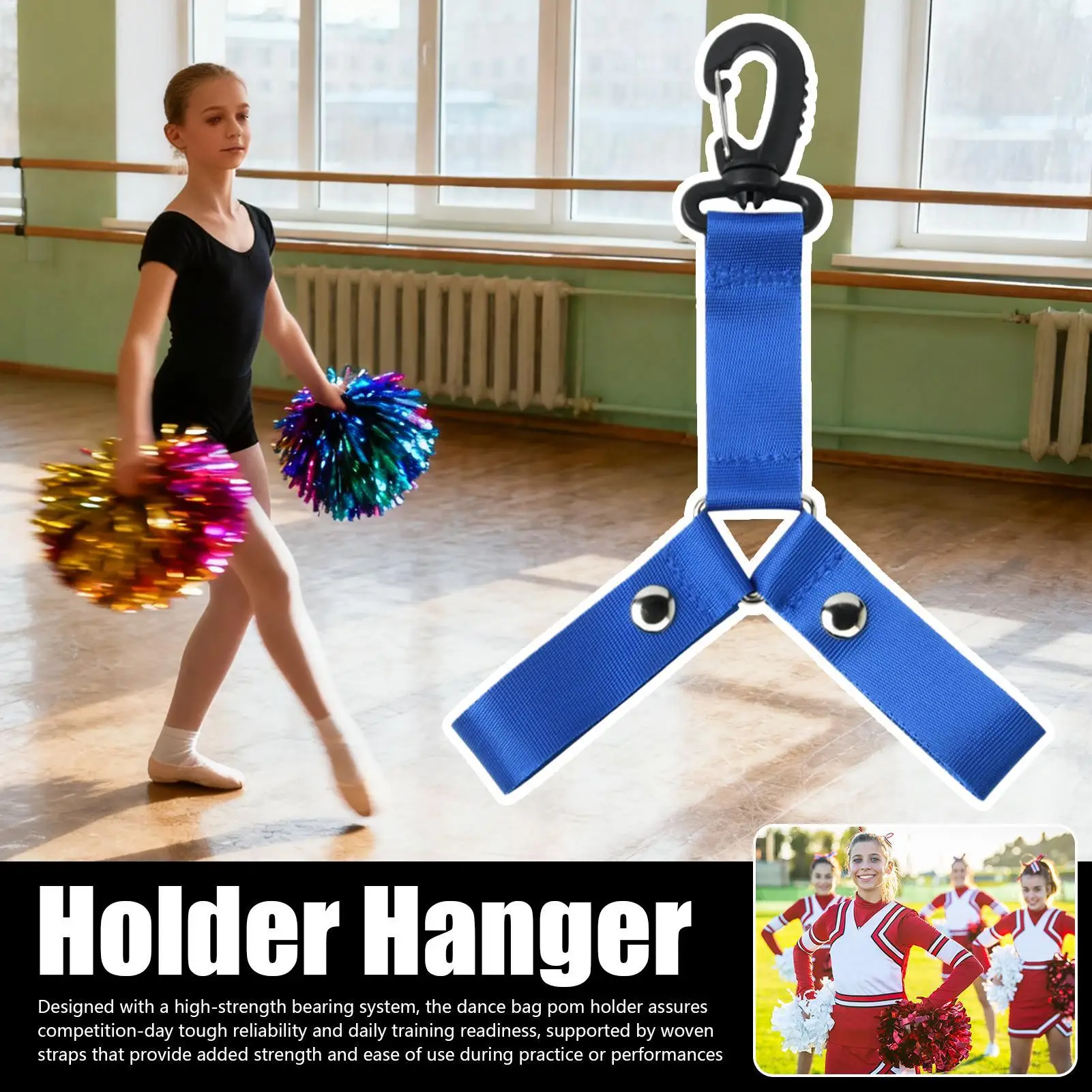 Cheerleading Pom Hanger Organizer With Button With Button Cheer Bag Pom Holder For Girls Cheerleading Competition Game Sports