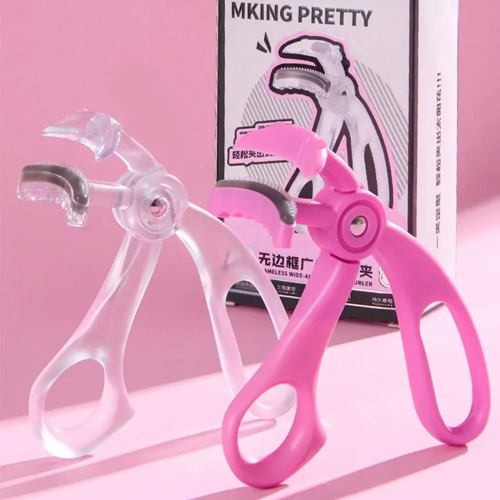 Wide Tooth Comb eyelash curler with Silicone Refilll Pads, Long-lasting Shaping Wide-angle Partial Eyelash Curler Beauty Tool