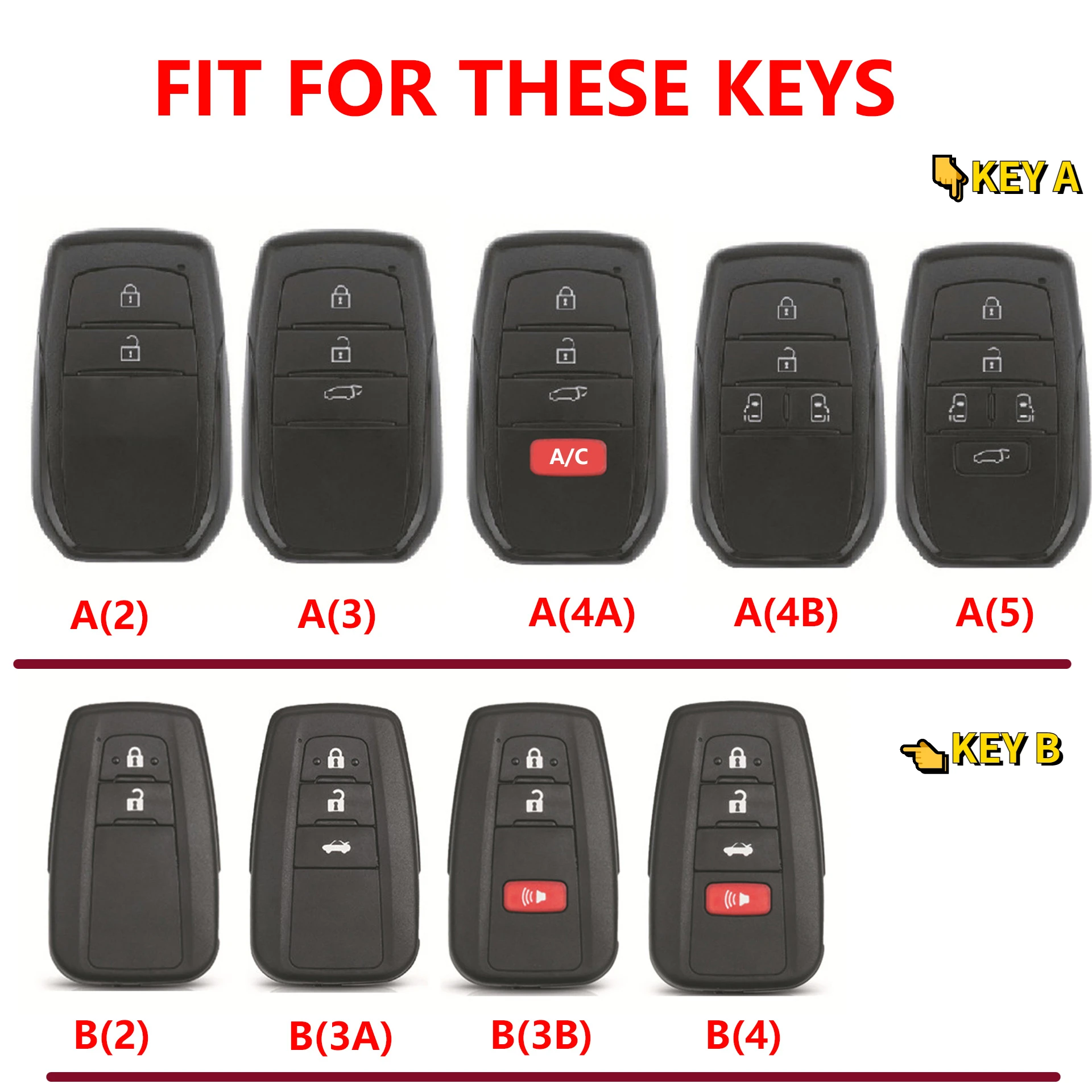 Leather Car Key Case Cover for Toyota Land Cruiser Prado Crown TLK 200 Yaris Cross Hilux Innova Fortuner Camry RAV4 Venza SIENNA