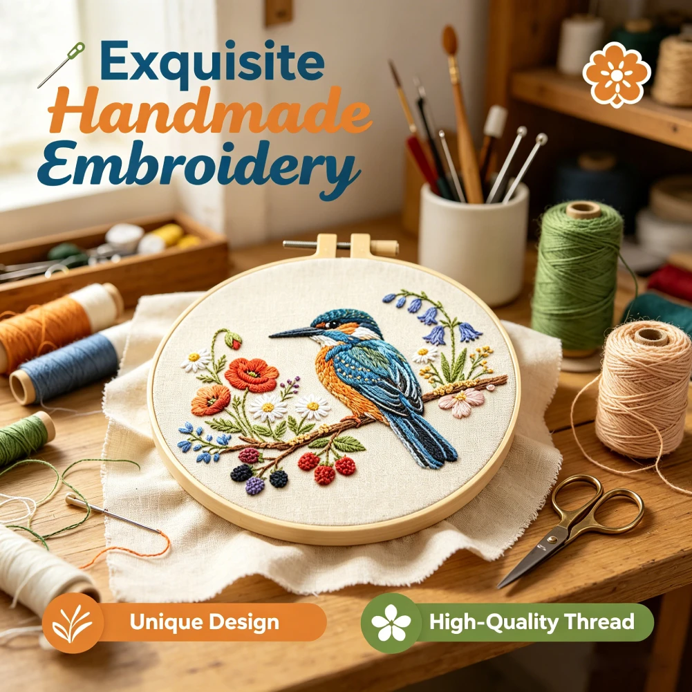 30x30cm Bird Flower Embroidery - đánh giá và giá Embroidery Lovers