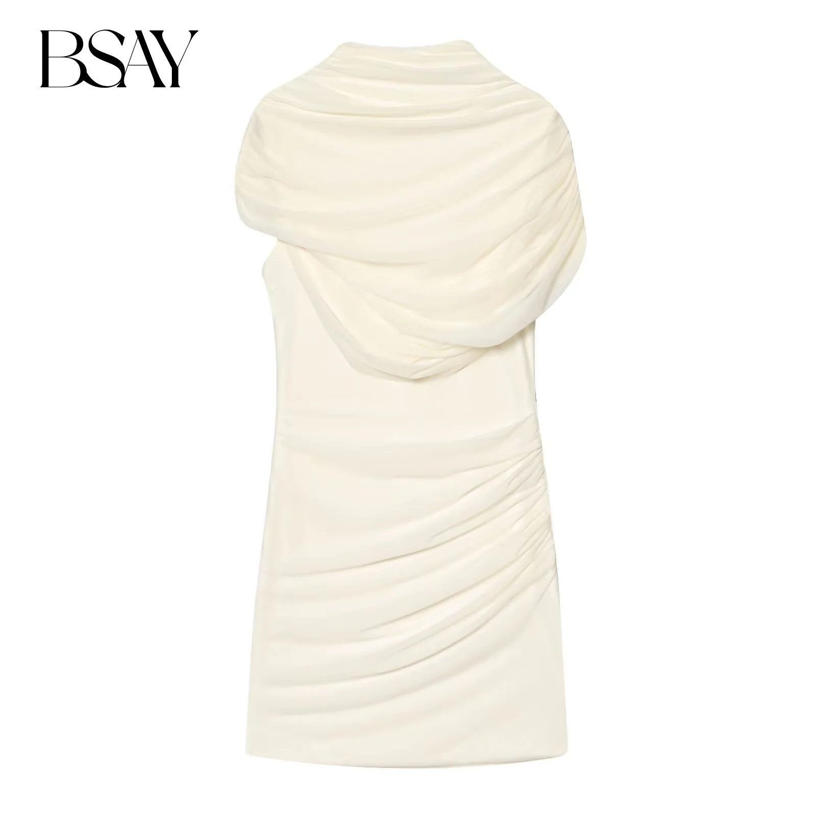 BSAY Layered Dekorative Spleißen Kurzes Kleid für Frauen Mode Herbst Winter Weste Kleider Französisch Chic Weibliche Abend Kleidung