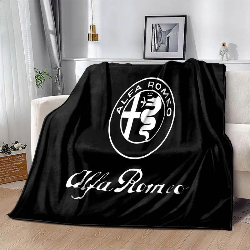 3D printing A-alfa Romeo Logo flannel Soft Blanket Comfortable Warm All Seasons for Sofa Bed Bedroom Office Travel