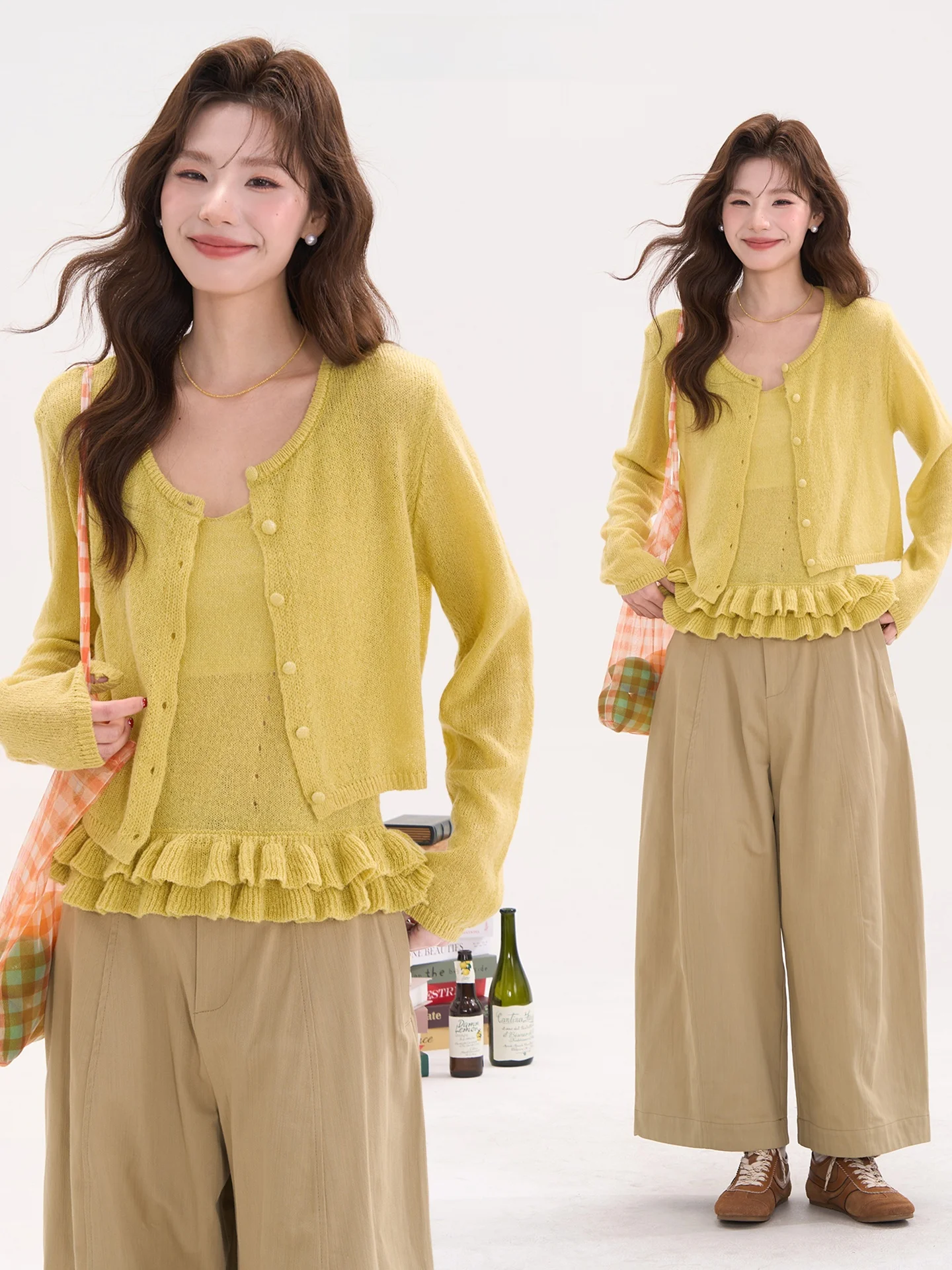 

Heme Orange Long Sve Letter T-irt Women's Spring Slimming Top Casual Sle Loose Fit oulder Baring Strap Korean Sle