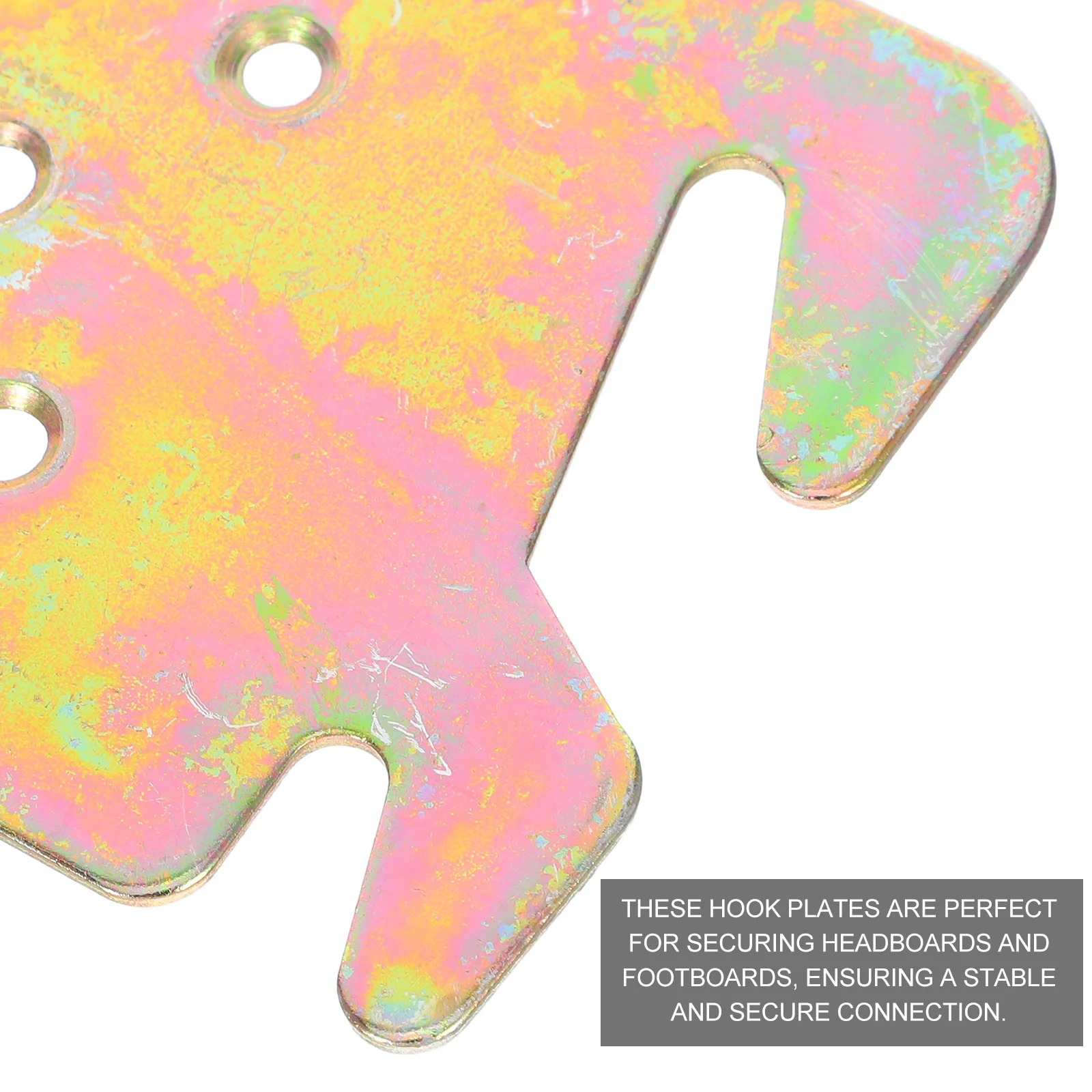 

4Pcs Heavy Duty Bed Rail Hook Plates Metal Bed Frame Brackets for Wood Beds Headboard Footboard Support Replacement Hardware