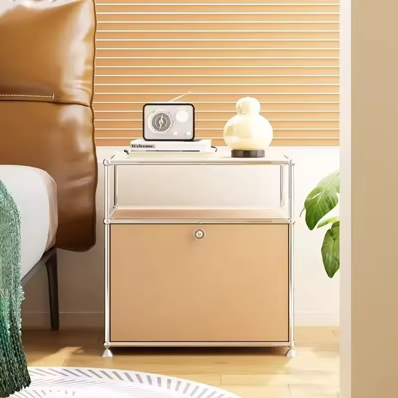 Metal Stainless Steel Storage Bedside Table | Living Room/Balcony/Study Side Cabinet | Multi-Room Storage Furniture - AliExpress