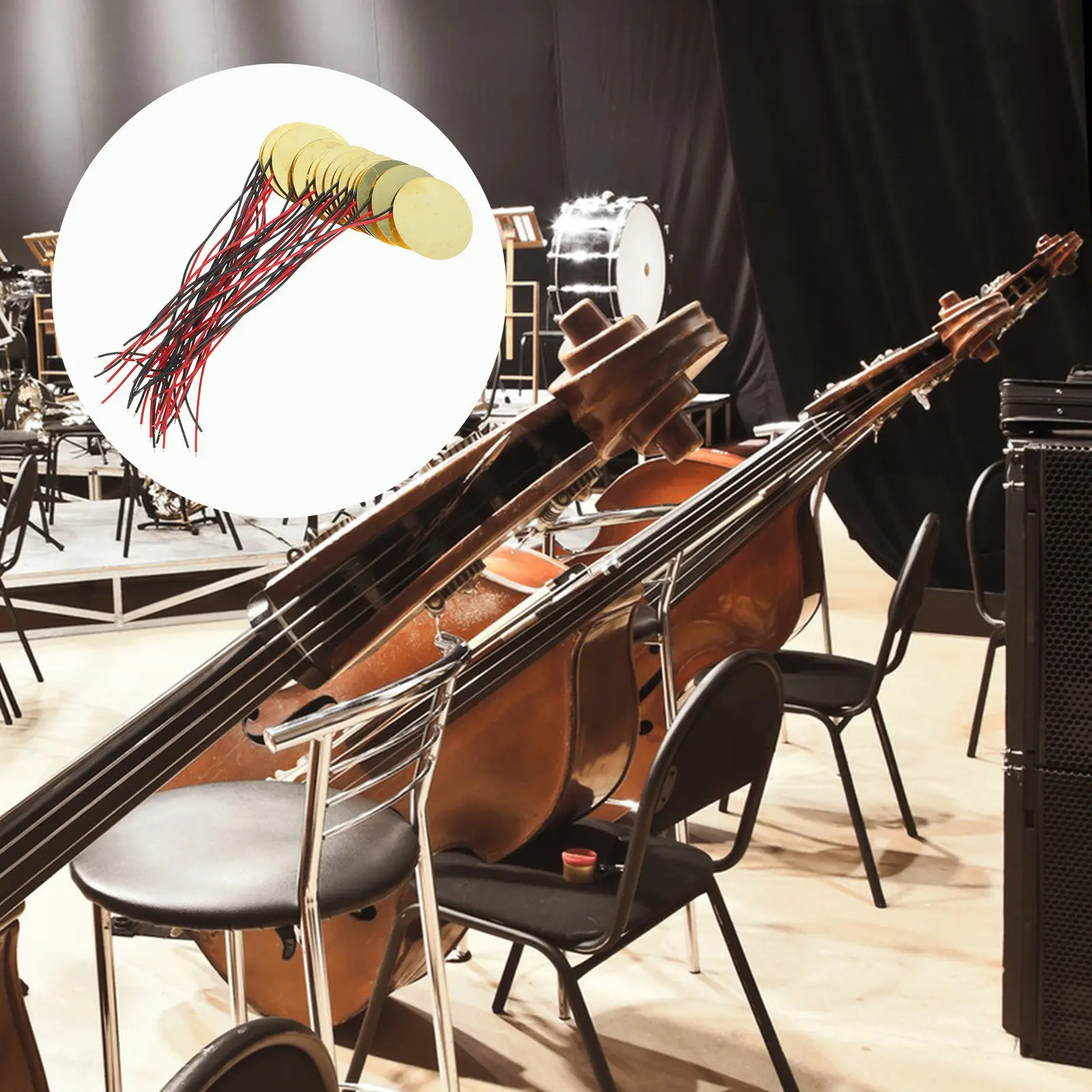 20Pcs Instrument Piezo Sounder Sensors Copper Based Transducers for Drums Pianos Wind Instruments Amplifier Accessories Set