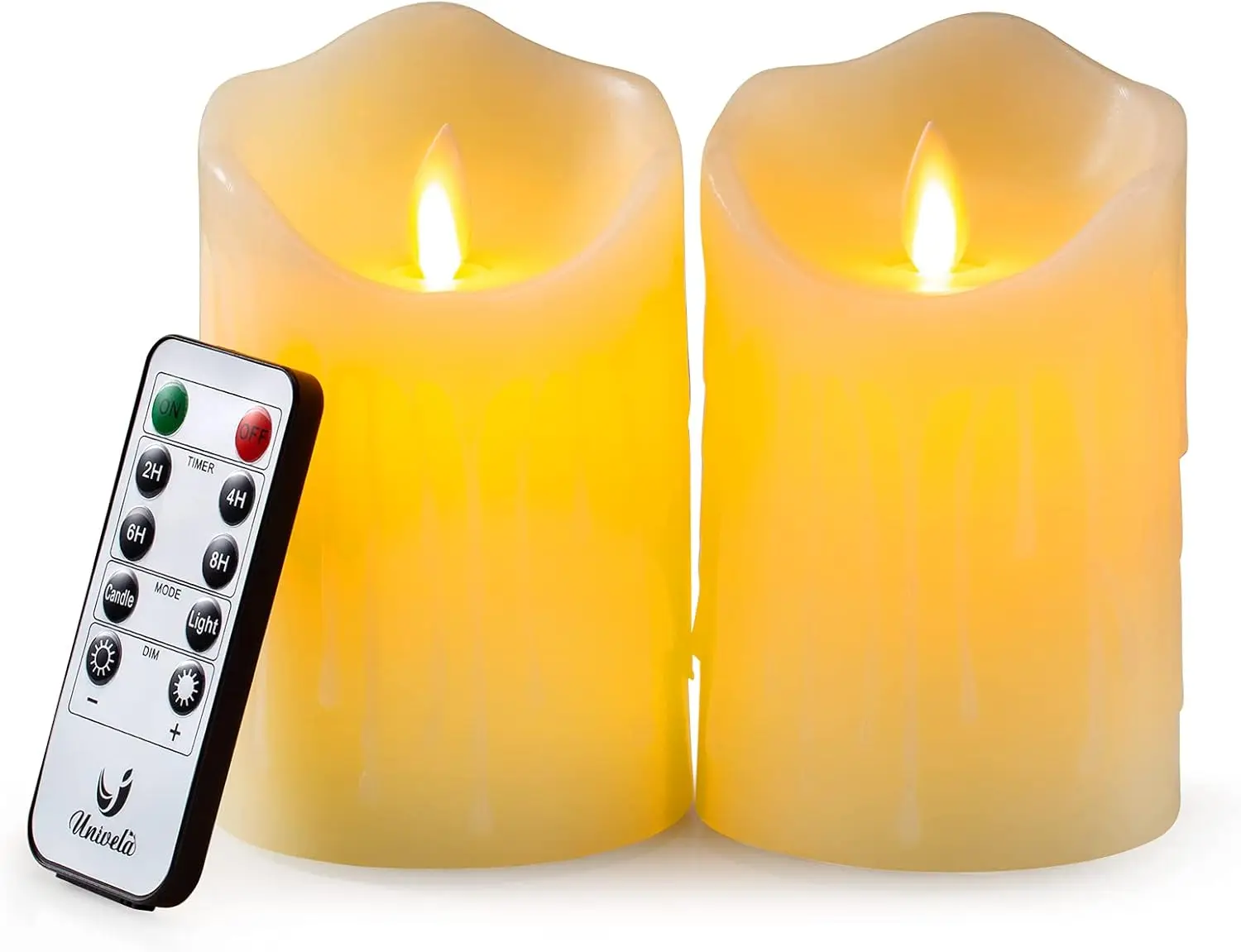 

Беспламенные светодиодные свечи с эффектом капель, с пультом ДУ и таймером, из натурального воска, безопасные для декора внутри и снаружи помещений, 3x5 дюймов, 2 комплекта