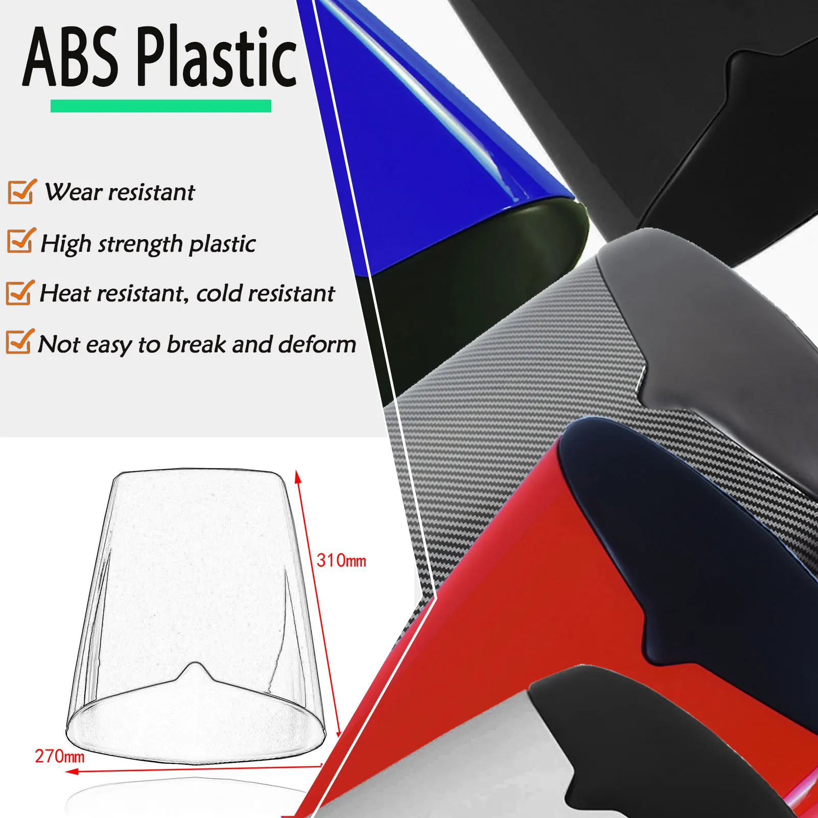 For Triumph Daytona 675 2006-2012 Racing Style Rear Seat Cowl Cover - Passenger Seat Delete Tail Fairing Motorcycle Accessories