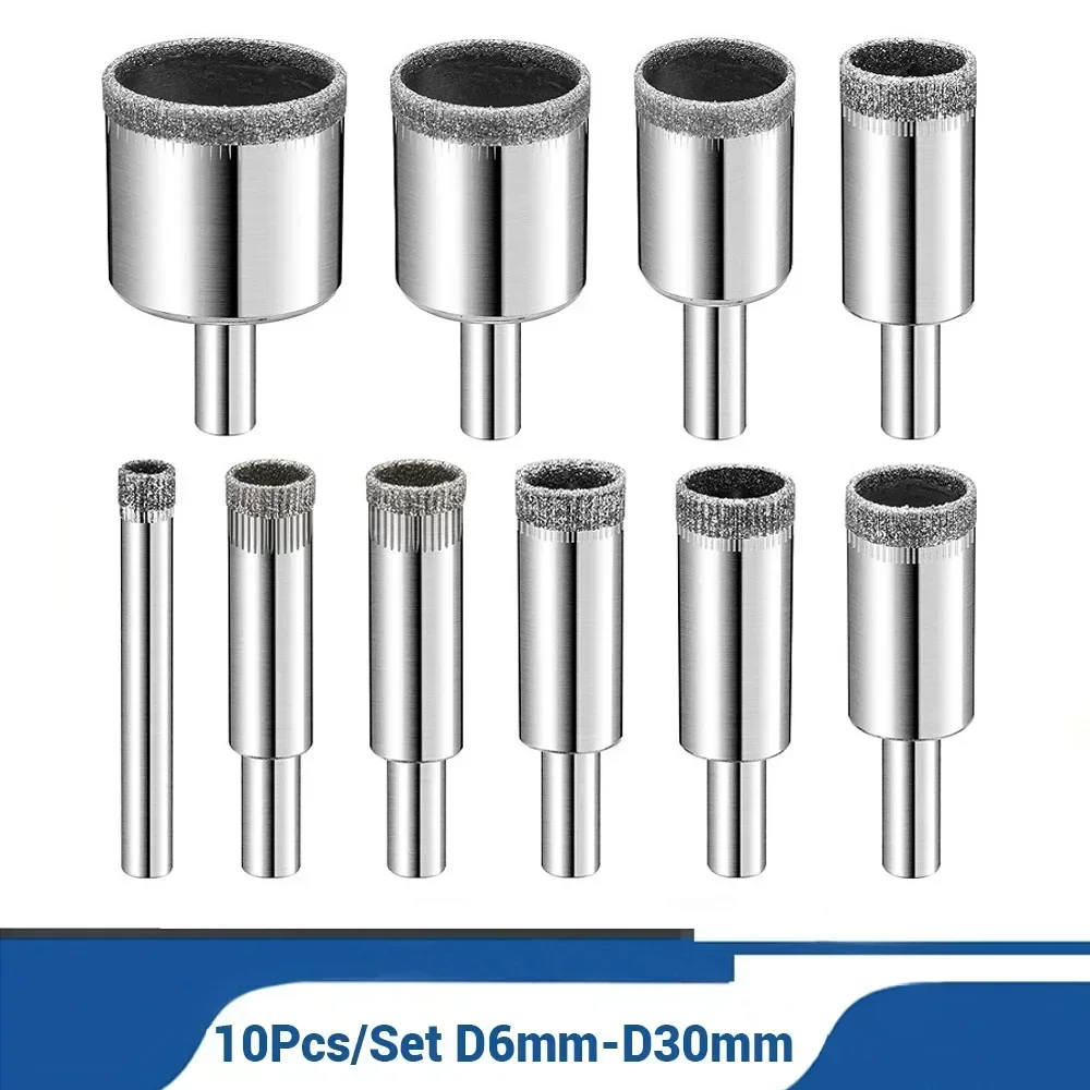 

10Pcs/Set D6mm -D30mm Diamond Drill Bits Set Marble Hole Opener For Ceramic Diamond Hole Saw Marble Granite Stone Tile Cutting