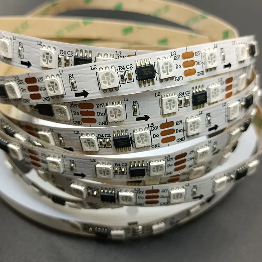 WS2811DC12V 5M LED Pixel Strip Light Rgb Full Color 5050 Led Strip Ribbon Flexible Addressable Digital LED 5m/roll Waterproof I