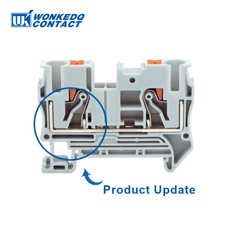 PT6 Push-in Terminal Block Din Rail 6mm² Screwless Spring Feed-Through Connector Wire Electrical Strip Plug PT-6 PT 6