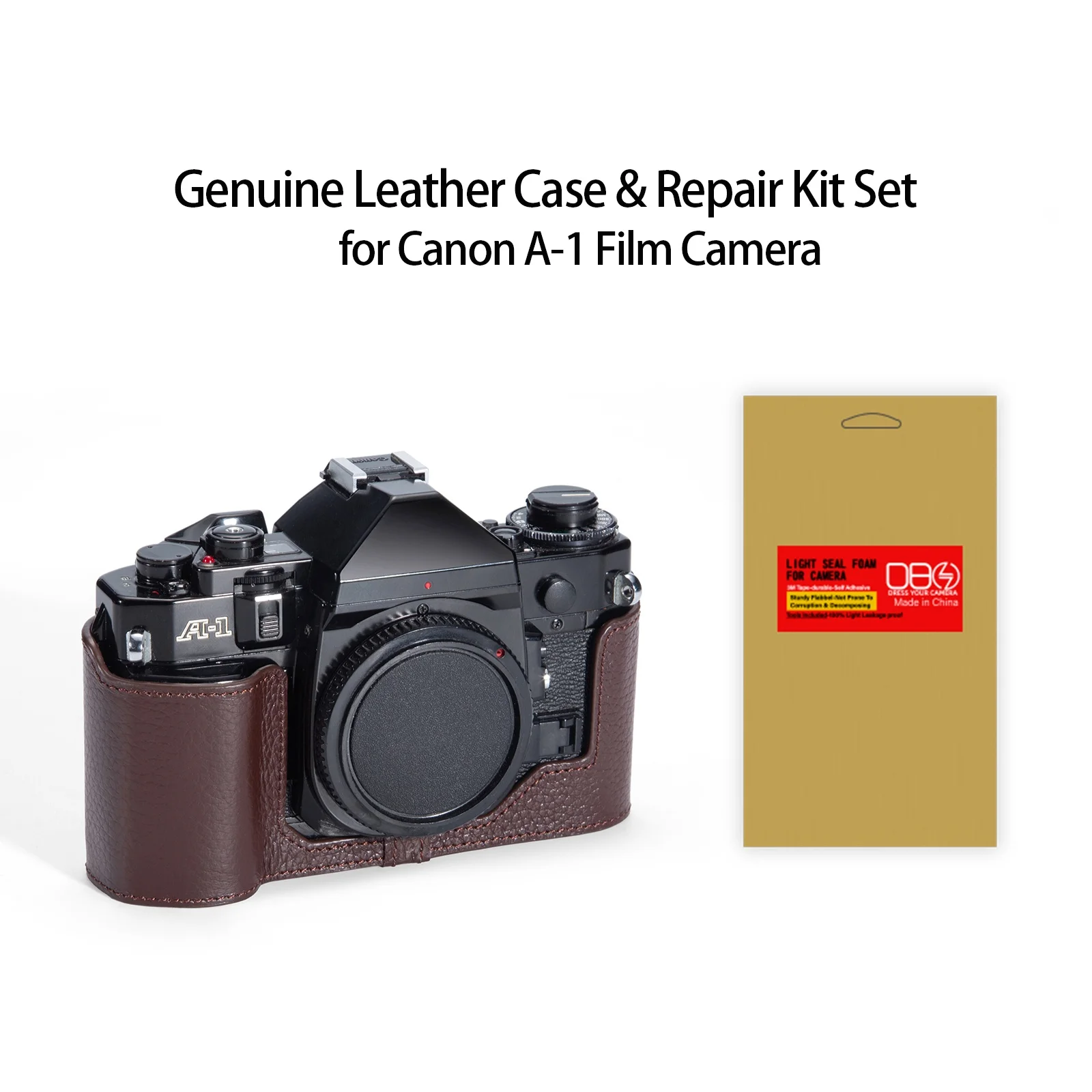 Kit de Funda para Cámara Canon AE1 A1 AE-1 A-1, Funda de Cuero Genuino, Kit de Reparación para Cámara Analógica, Espuma de Sellado a Prueba de Luz