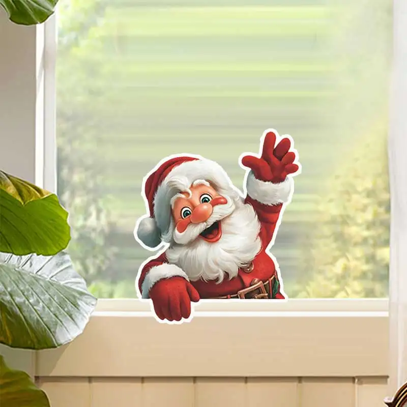 Santa Claus PVC Waterproof Self-Adhesive Stickers for Decoration on Doors Windows Cabinets And Smooth Surfaces B59