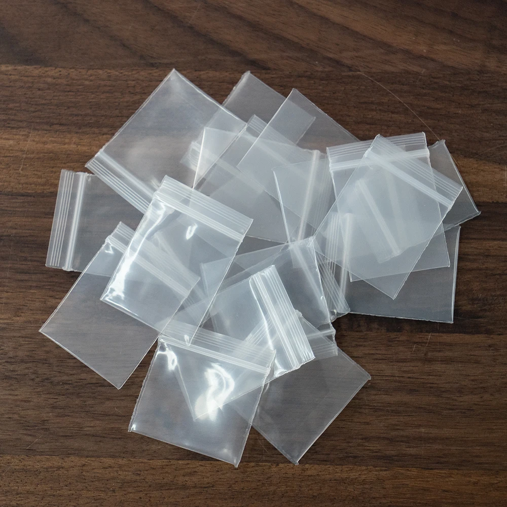 50pcs Transparent Mini Clear Ziplock Plastic Bags Small Storage Pouch For DIY Display Jewelry Packaging Accessories Supplies