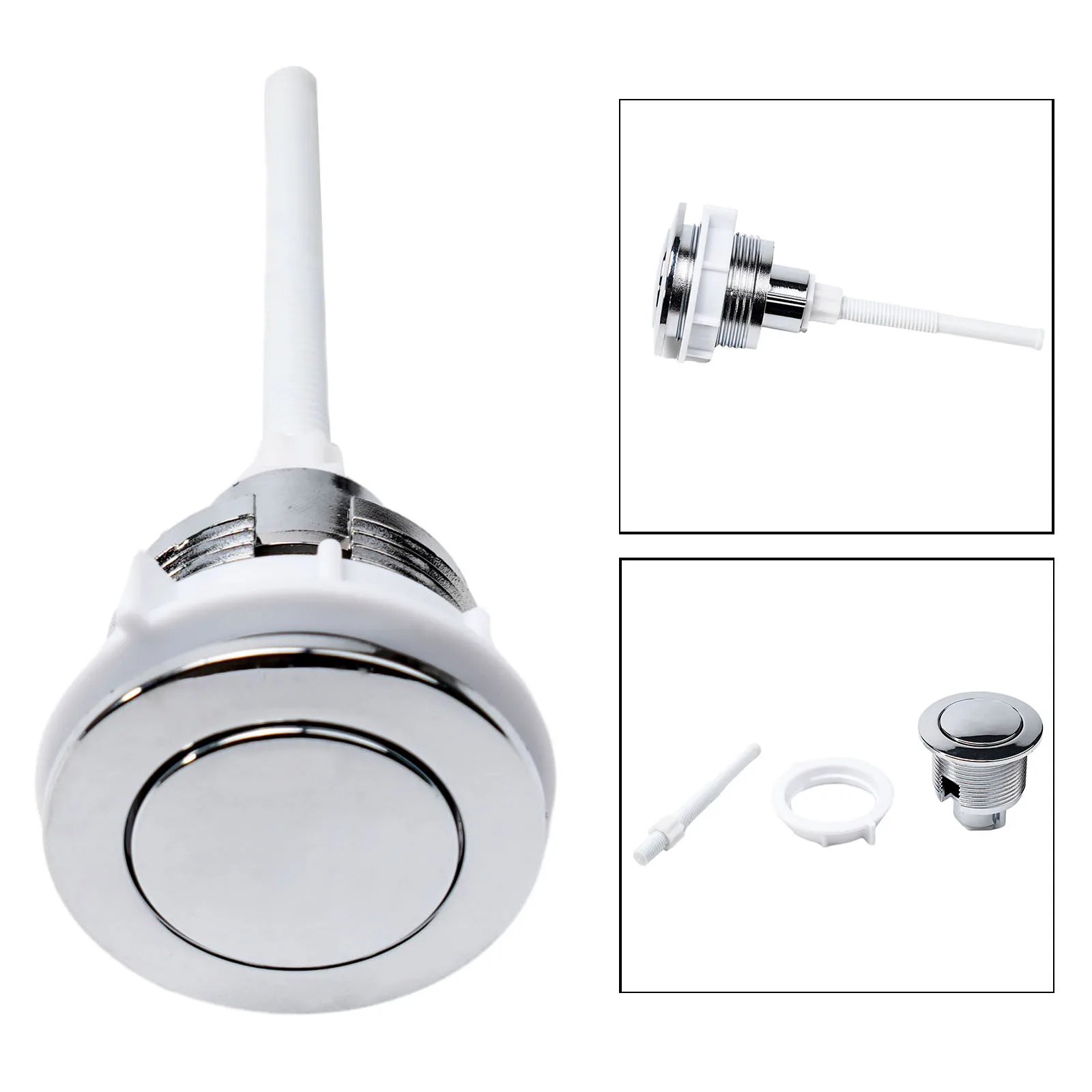 Household Products Toilet Tank Button Tool Silver Tools Corrosion-resistant Flush Toilet Push Single Replacement
