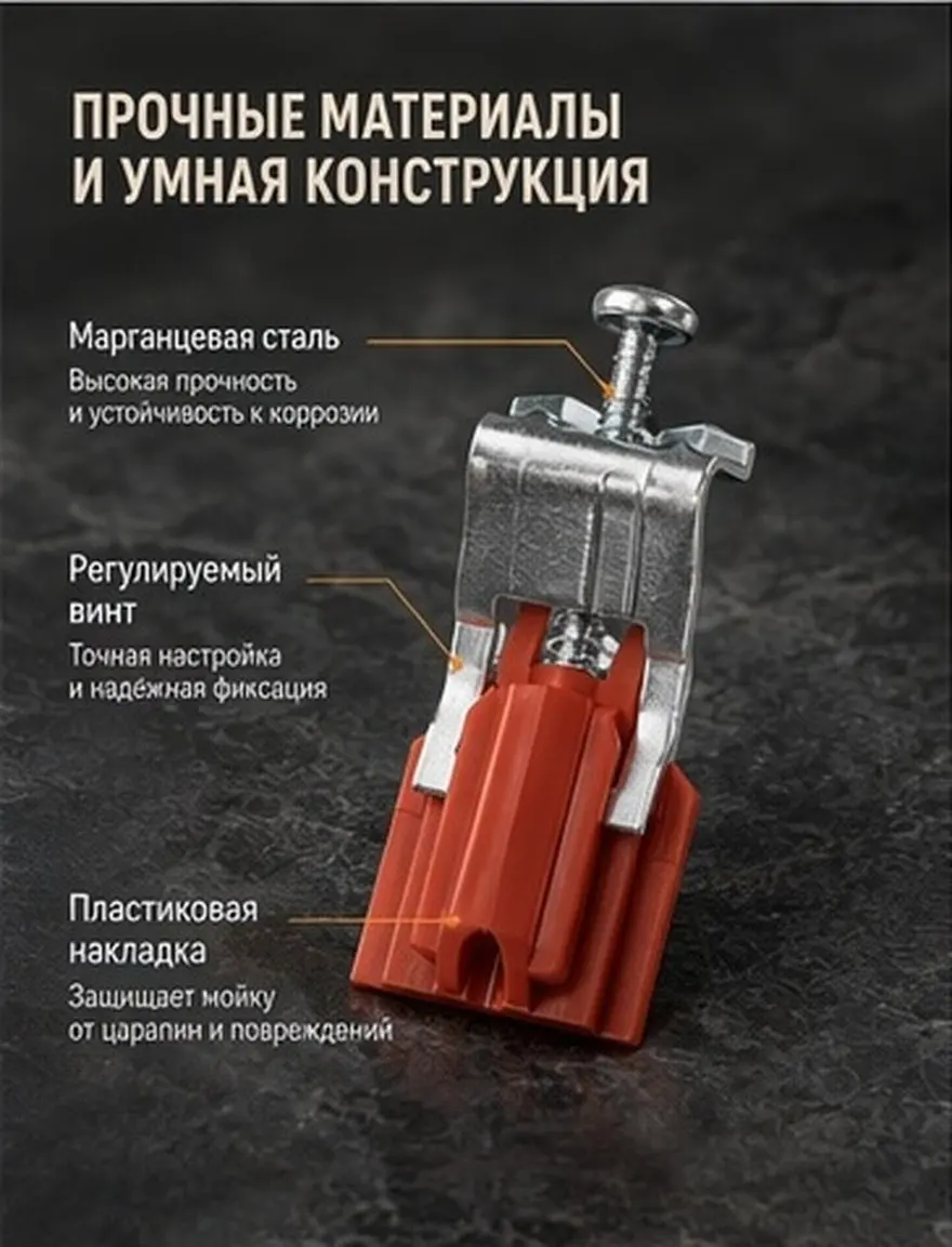 5Pcs Kitchen Sink Installation Clips Sturdy Adjustable Sink Fixing Clamps with Screw Structure for Kitchen Shower Laundry