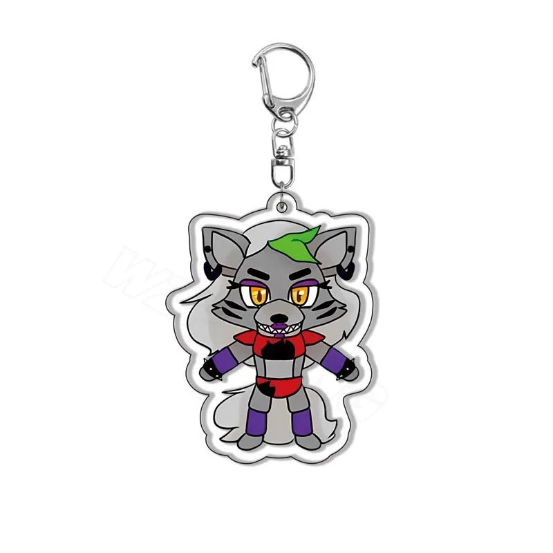 Anime Game Midnight Keychains Horror Game Foxy Chica Double Sided Cartoon Pendants Key Chains Collection Accessories Gifts