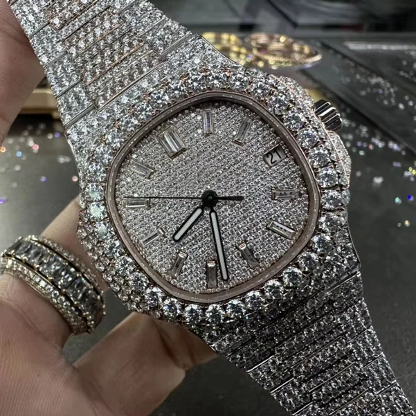 

Hip-hop Chilled Automatic Mechanical Men's Top Quality Limited Edition Mechanical Hip Hop Ice-Cold Morganite Watch