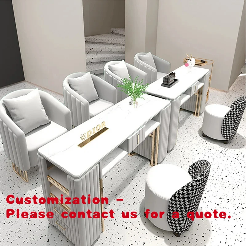 

Customize.Innovative Design Popular Modern Custom Nail Desk Nail Table Manicure Nail Salon Tables Designer