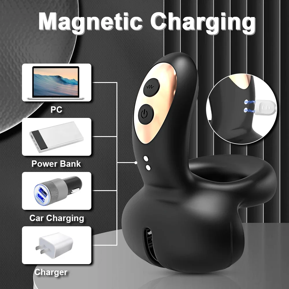 Remote Control Cock Ring for Men Penis Vibrator Male Ejaculation Delay Testicles Perineum Stimulator Massage Sex Toy for Couples - view 4