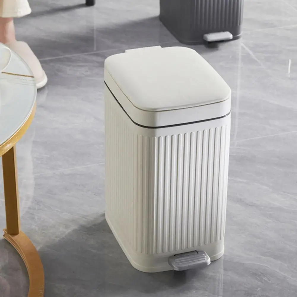 Bin Large Capacity Push-type Trash with Foot Pedal for Bathroom Smell Insulation Garbage Bin Easy to Use Waste Basket Trash Bin