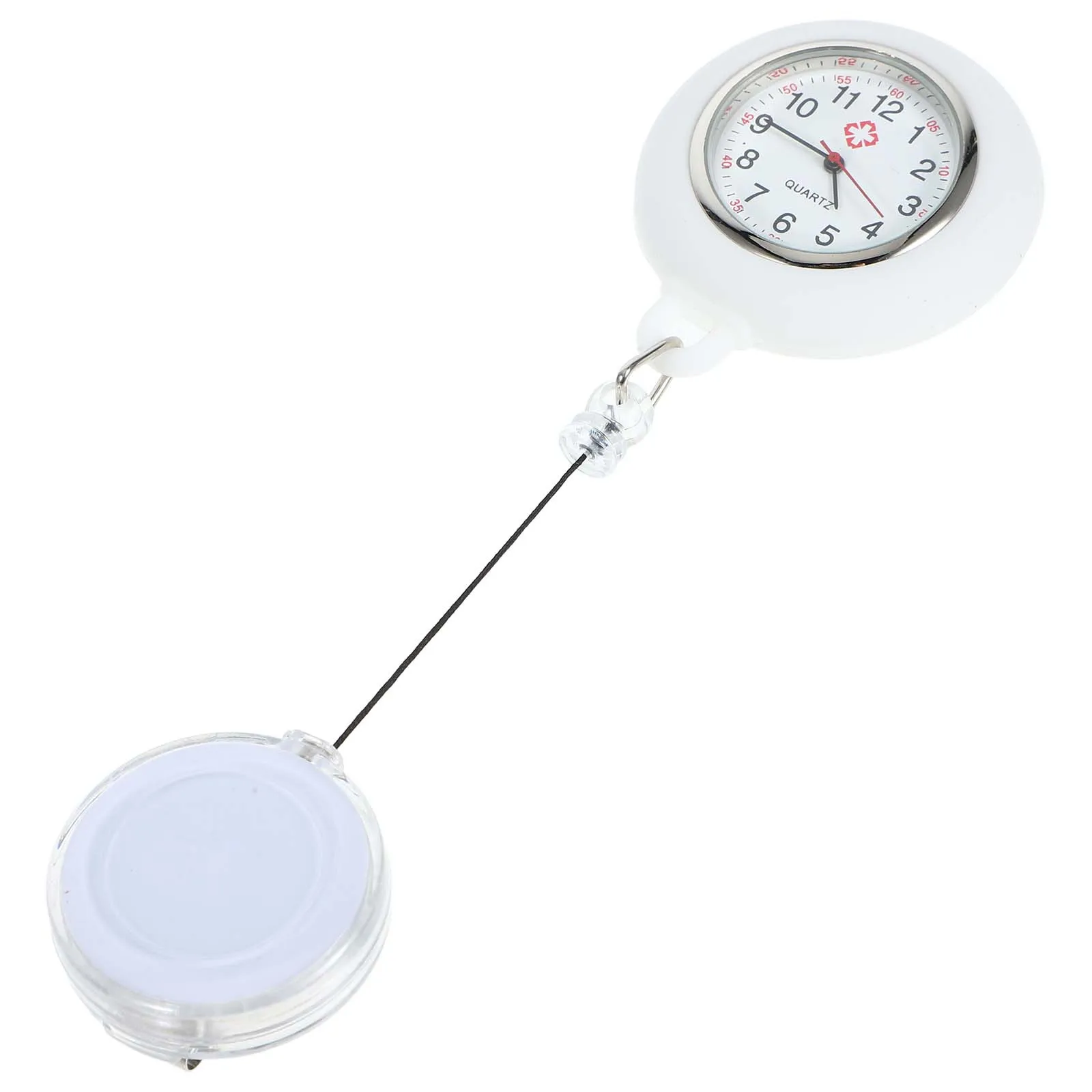 Nurse Badge Reel Pocket Watch Smiling Face Clip-on Hanging Label Lightweight Durable Clear Number Accurate Timekeeping Student
