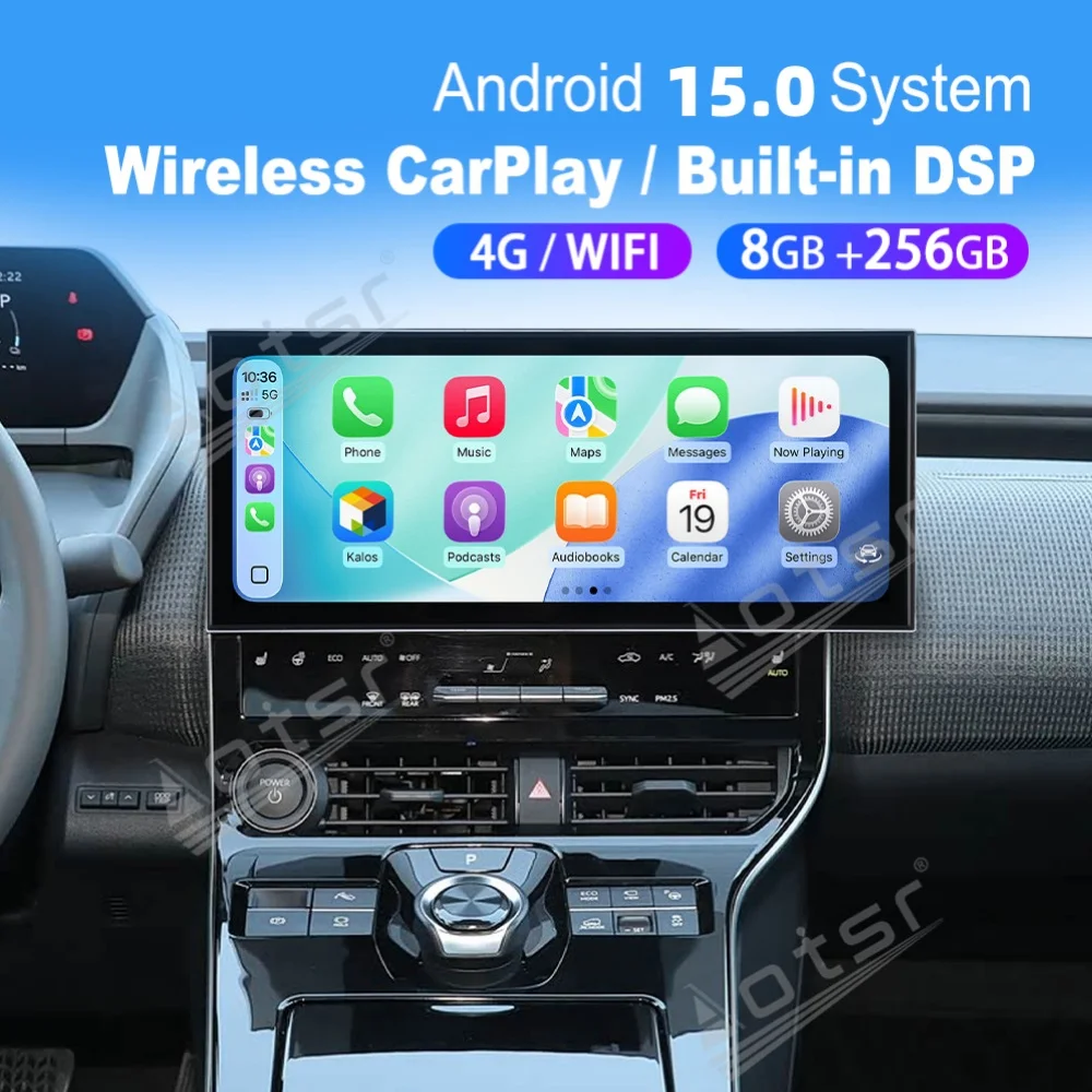 

15,8-дюймовое автомобильное радио на Android 15 с Qualcomm и CarPlay для Toyota BZ4X 2022-2025, мультимедийный проигрыватель, GPS-навигатор, головное устройство