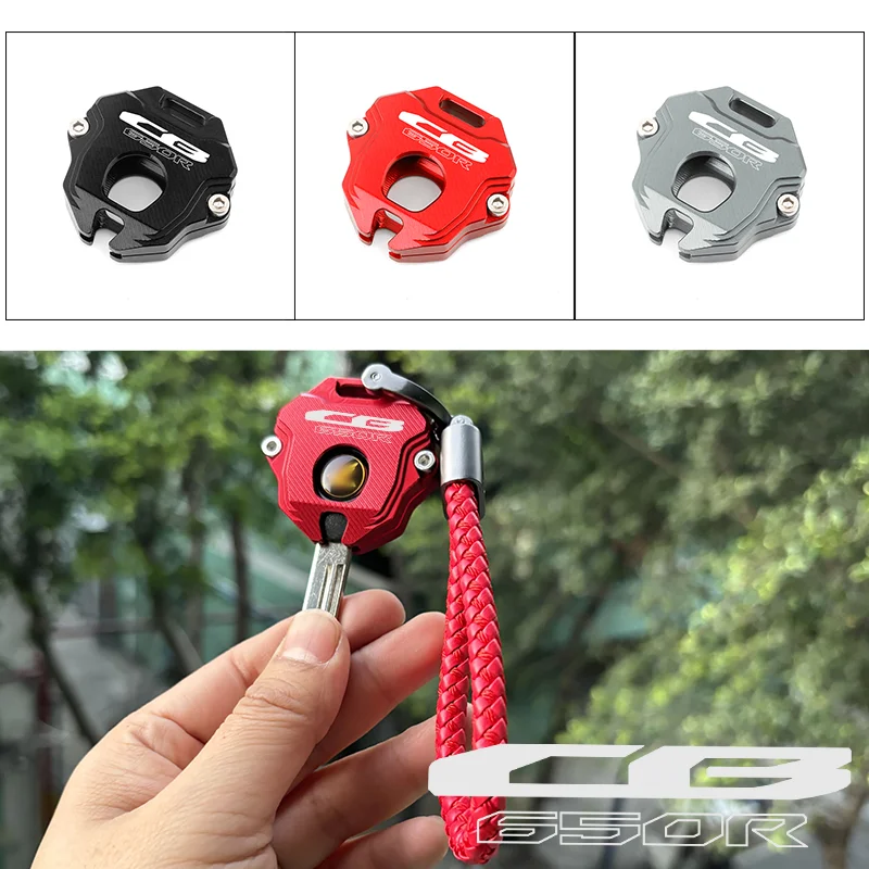 For HONDA CB650R CB 650R CB-650R Motorcycle Accessories CNC Key Cover Case Shell Embroidery Badge Keyring