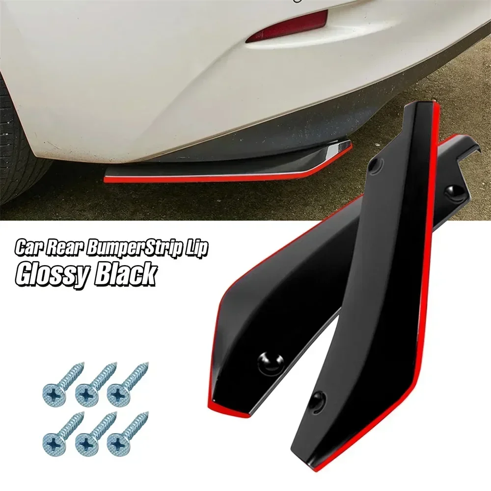 2Pcs Carbon Fiber Rear Bumper Splitter Universal Car Rear Lip Diffuser Spoiler Anti-Scratch Protector Wrap Angle Splitters Amagi