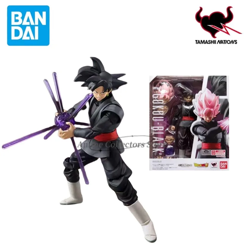 100% Original Bandai Shf Sh Figuarts Dragon Ball Goku Gokou Black Action Figures Anime Model Toys Figura Pink Hair PVC Gifts