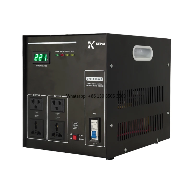 New Design SVC-5000VA Adjustable Single Phase 220V 110v LCD Display Voktage Stabilizer