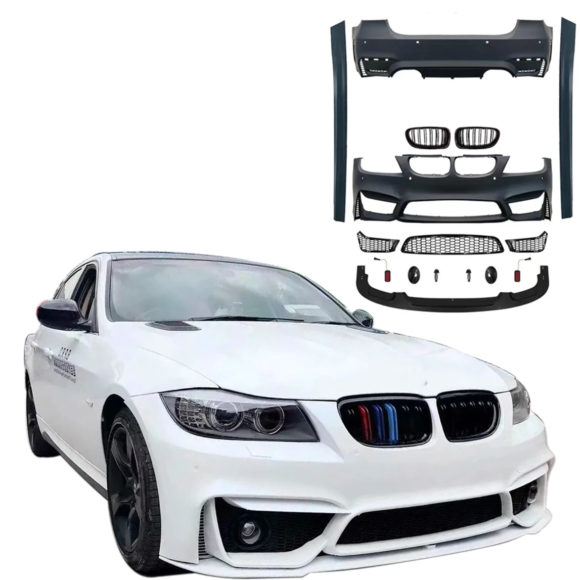 

Auto Modification Conversion Body Kit For BMW 3 Series E90 05-12 Update to M3 M4 Style Front+Rear Bumper+Grille+Side Skirt