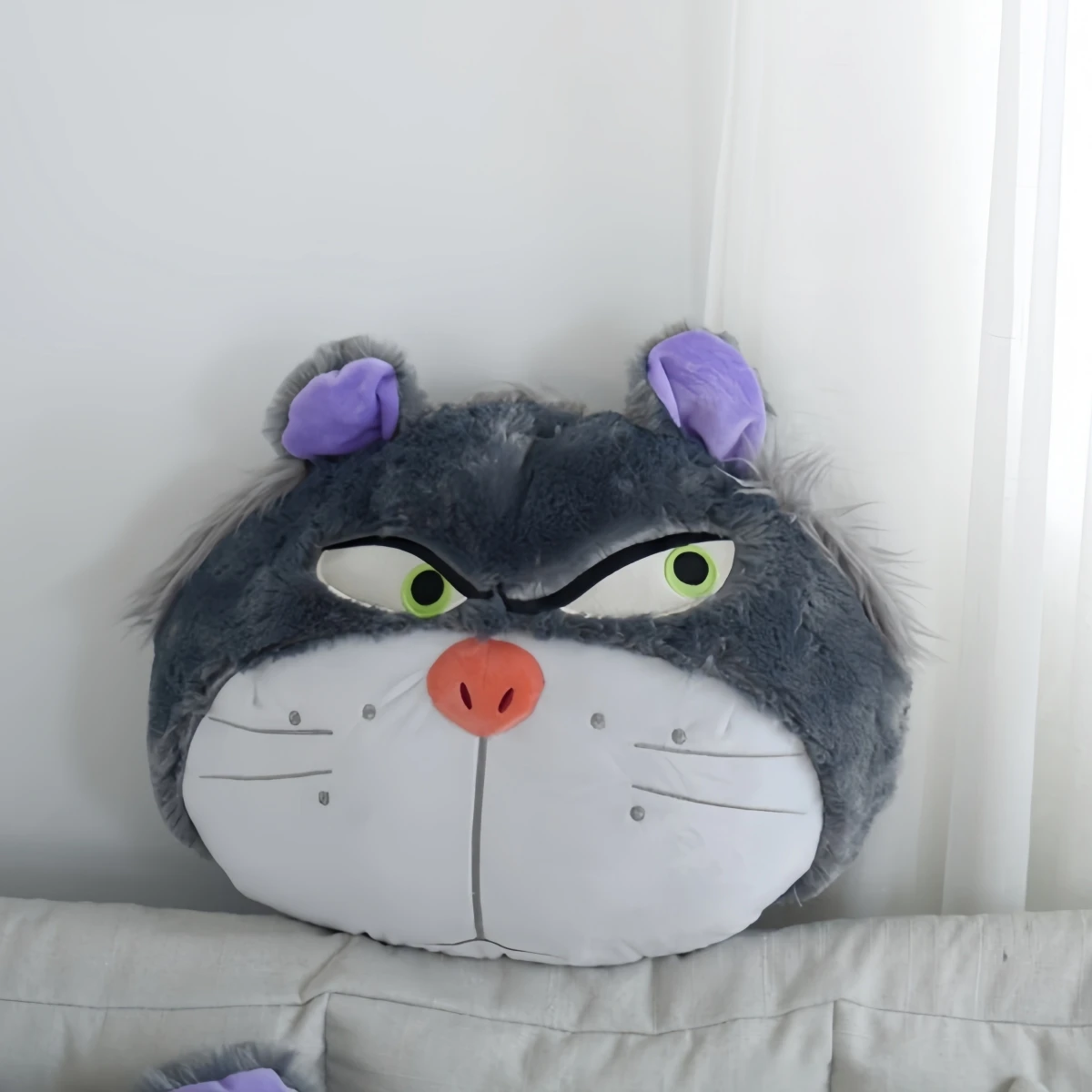 Thickened Lucifer Cat Throw Pillow Sofa Bed Comfortable Back Cushion Grey Cat Plushies Soft Plush Toy Big Size Cushion Gifts
