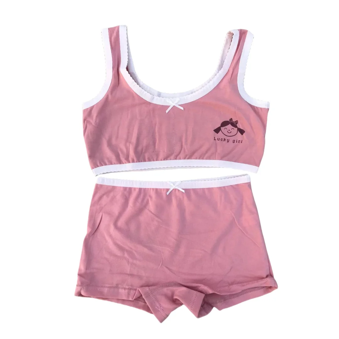 Mädchen-BH-Boxershorts-Set, niedliche Blumen-Erdbeer-Drucke, Teenager-Unterwäsche, Größe 130–160, große Mädchen-Unterwäsche, BH-Höschen-Set – Detail 26