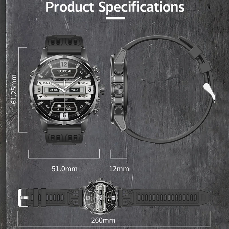 90 Days Standby Time 620mAh Battery Smart Watch 2025 with RTL8773EWE Chip 1.75" AMOLED Round Screen Reloj Smartwatch Man