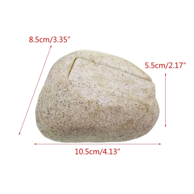 หินเทียมซ่อนกุญแจเงิน Anti-lost Insurance Resin Garden Rock Hider Box