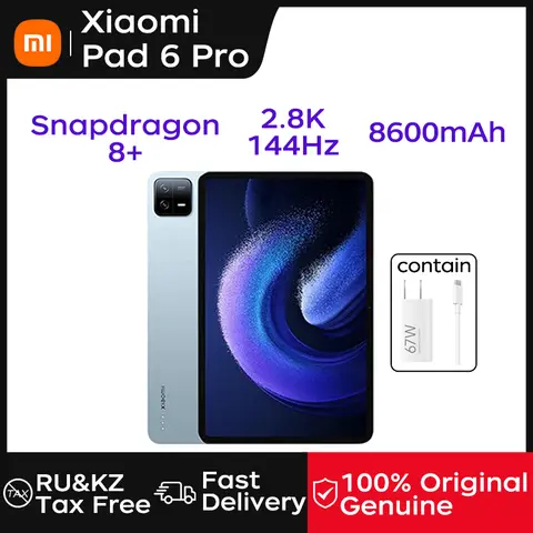 Tablet Xiaomi Pad 6 PRO Tablet Snapdragon 8+ Tablet Android 13 MIUI Pad 14 144Hz 2.8K 8600mAh da 11 pollici