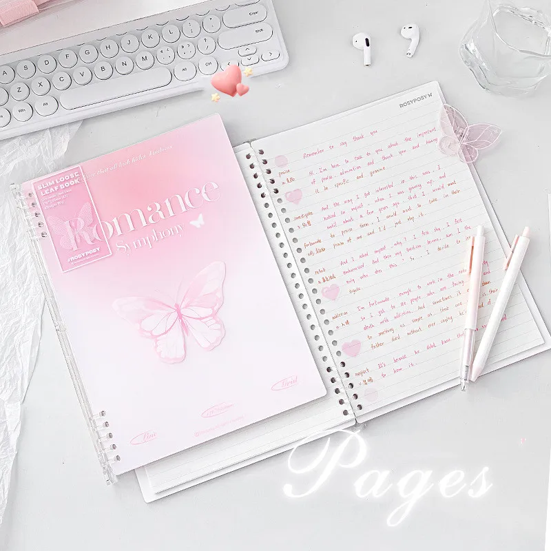 40 Sheet Fashoin Notebook Ins Simplicity Butterfly Gradient Color Scrapbook Jounral Kawaii B5 Binder Notepad Student Supplies