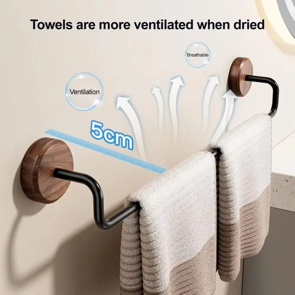 

Modern Style Wall Mounted Towel Holder Anti-Rust Single Bar Bathroom Towel Hanger Space Saving Wall Mounted